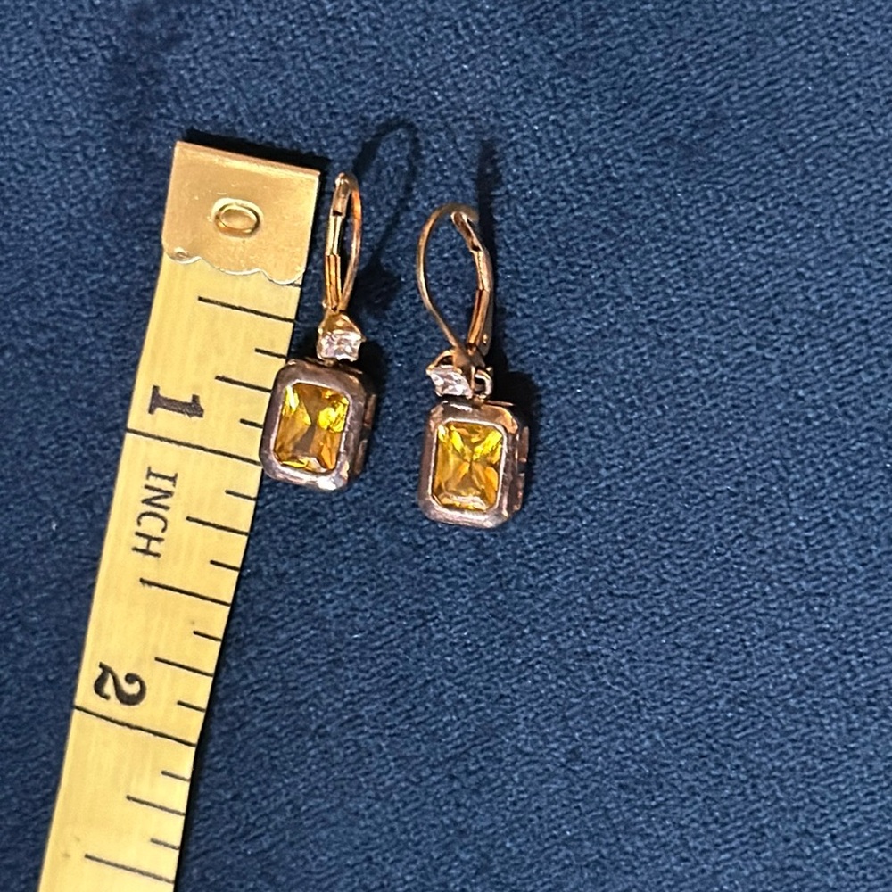 925 stamped sterling and citrine earrings